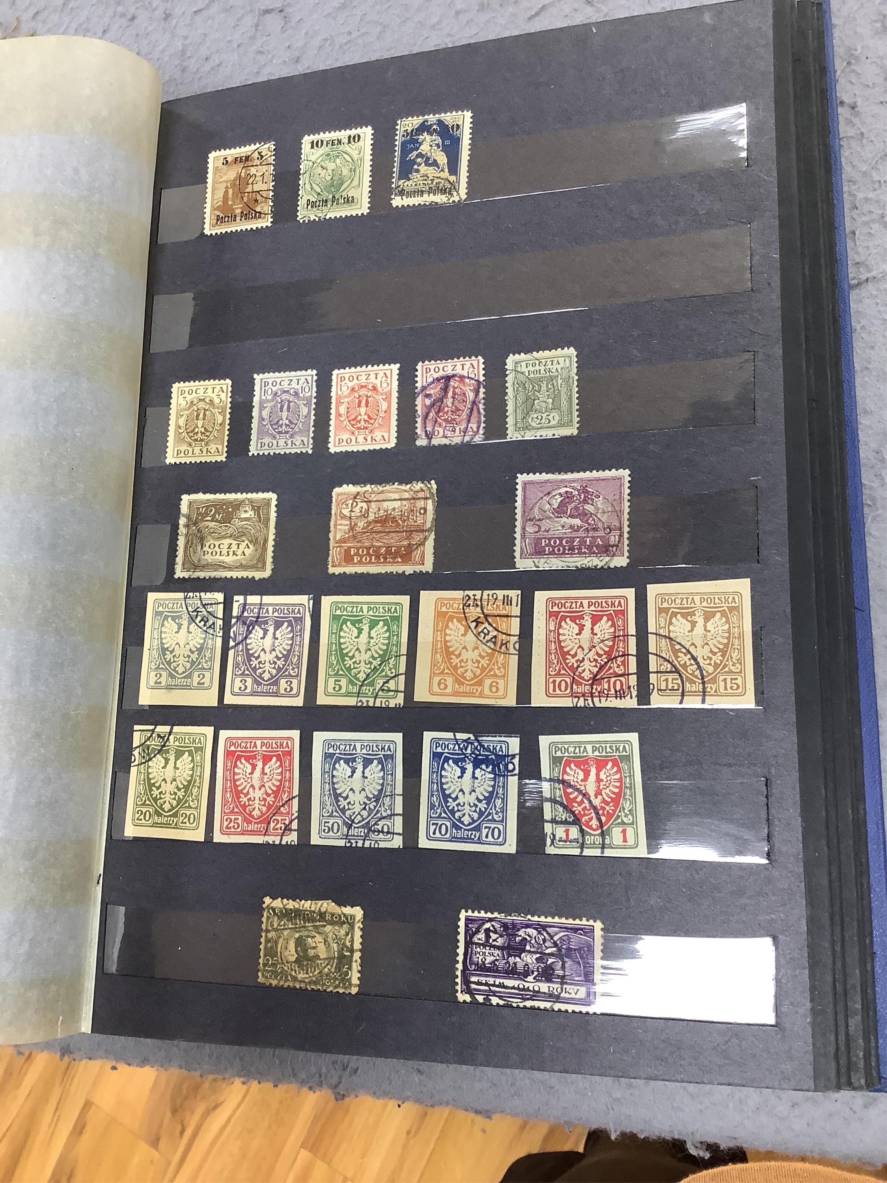 Four albums of stamps: Newfoundland, Jamaica etc (4). Condition - mostly stamp marked